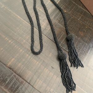 Elegant Black Beaded Necklace